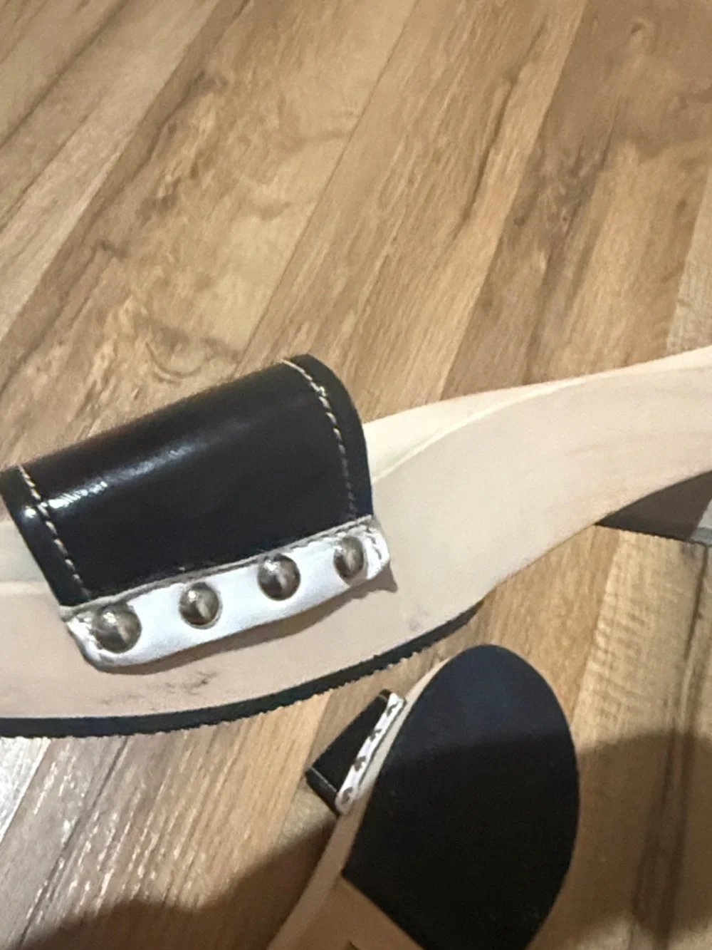 Prada Black and White Slide Mules - Picture 5 of 7